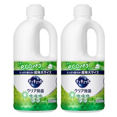 Kao 花王 Cucute 珂珂透 超濃縮洗碗凝露補充瓶 綠茶香, 1.25L, 2個