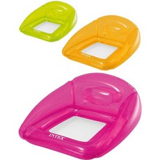 INTEX 躺椅坐位游泳圈，舒適網狀座椅，多色可選，成人適用，夏日水上休閒必備, 桃紅色, 1個