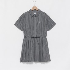 LOVETOXIC 女童款LTXC條紋抽繩短袖連身裙+領帶套裝