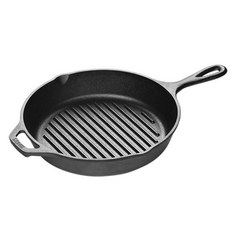 LODGE 單柄圓形鑄鐵橫紋煎鍋, 1個, 26厘米