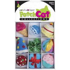 patchworkpet 派對系列造型寵物貓玩具 17.8cm 9入, 1個, 混色