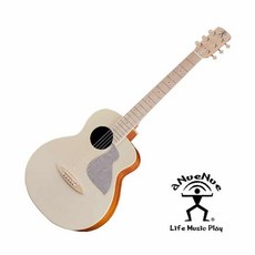 aNueNue MC-10 金色鳥面單36吋旅行吉他 兒童樂器 附厚琴袋, 杏仁奶油白