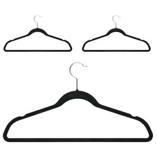 honey can do 絲絨觸感西裝衣架, 3個, 黑色
