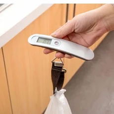 手提行李秤 50kg 耐重 液晶顯示 攜帶式電子秤 旅行行李秤 團購批發, 1個, 銀