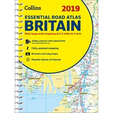 2019 Collins Essential Road Atlas Britain Spiral, HarperCollins UK, 英文, 螺旋裝