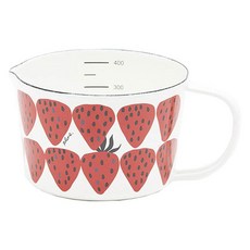 plune. 琺瑯廚房量杯 趣味草莓款 MC603 S 450ml, 1個