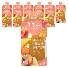 Plum organics 兒童果泥, 桃子香蕉杏桃口味, 99g, 12包