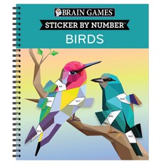 (英文圖書) Brain Games: Sticker by Number Birds Spiral, Publications International,..., 英文, 螺旋裝