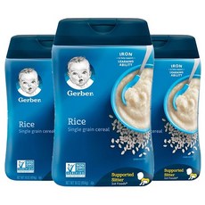 Gerber 嘉寶 孩童麥片糊, 白米口味, 454g, 3罐