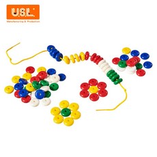 USL遊思樂 穿線算盤珠(5色 200pcs) / 袋 - 兒童益智玩具，培養數學概念與手眼協調