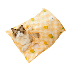 【毛皇上】寵物玩具 響紙貓隧道 袋子貓隧道 折疊貓隧道 貓隧道袋 貓通道 響紙隧道 逗貓玩具 貓咪玩具【WOWWOW】, 兔子黃款, 1個