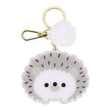 Skater 刺蝟造型壓克力鑰匙圈, 1個, 絨球刺猬