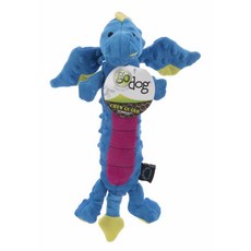 go dog Skinny Dragons Chew Guard 堅韌毛絨狗填充玩具, 1個, 混色