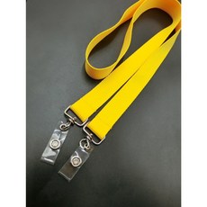 【富巨金】20mm高速織帶識別證帶/證件帶，雙頭配件、特多龍材質、雙邊旋轉PVC膠片, 黃色