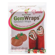New Gem Foods 三明治捲餅皮 蕃茄口味 6入, 1袋, 62.5g