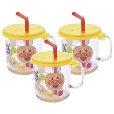 LEC麵包超人附蓋吸管杯 250ml, 3個, 清除