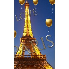 blue sky I love paris eiffel tower gold ballon creative blank journal 精裝版, Blurb, 英文