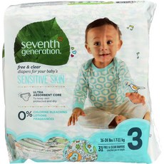 Seventh Generation Free&Clear黏貼型尿布, 第3階段, 31片