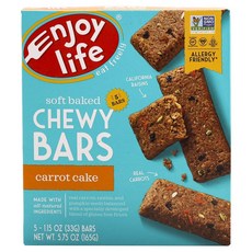 ENJOY LIFE 樂享生活 軟餅乾營養棒 胡蘿蔔蛋糕口味 5條入, 1盒, 165g