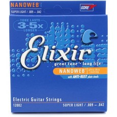 Elixir 12002 09-42 NANOWEB 薄膜電吉他弦, 詳見包裝