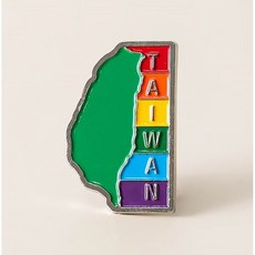 【PAR.T】六彩台灣徽章(銀)台灣地圖造型 時尚配件 展現愛台灣精神