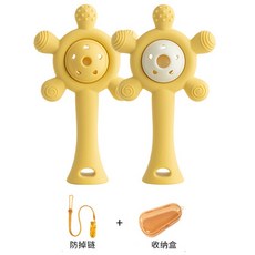 嬰兒手搖鈴, 黃色一個【贈送收納盒+防掉鏈】, 收納盒+防掉鏈