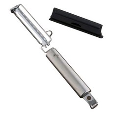 KAI 貝印 関孫六 一字型不鏽鋼蔬果削皮器, 1個, 銀