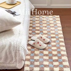 Mii厝邊 英倫格紋植絨地毯 加厚防滑吸水地墊 廁所浴室地毯