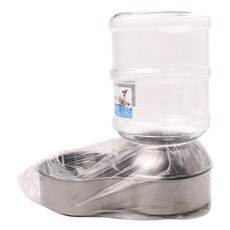Petmate 不鏽鋼寵物飲水器, 1個, 銀色+透明
