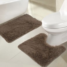 RT designer's collection Alti Jasper Shaggy Bath 腳踏板 2 件套, 1個, 灰褐色