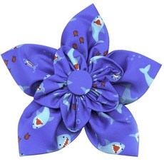 THE WORTHY DOG 花朵造型寵物項圈裝飾 L號 10.2cm, 1個, 藍色+紅色