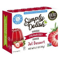Simply Delish 水果風味無糖果凍 20g, 1盒, Natural Strawberry Mix