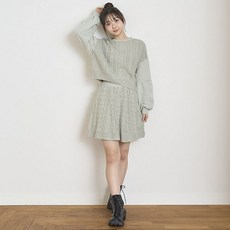 LOVETOXIC 女童款麻花針織長袖上衣+短裙套裝