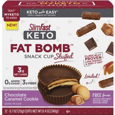 Slimfast Fat Bomb生酮杯子夾心餅 焦糖巧克力曲奇餅口味, 1盒, 240g