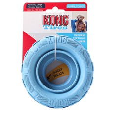 KONG 輪胎造型小狗耐咬玩具 M號 L號, 1個, 藍色