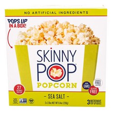 SKINNY POP 無麩質爆米花 海鹽風味, 3入, 79.3g
