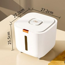 Oule 寵物儲糧桶 防潮密封收納箱, 白色