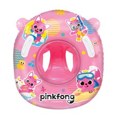 Winnie Connie Pinkfong 鯊魚寶寶基本款坐墊嬰兒學步游泳圈, 1個, 粉紅色