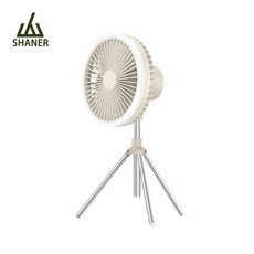 SHANER山人 露營神器風扇燈 炫彩擺頭款, 卡其色