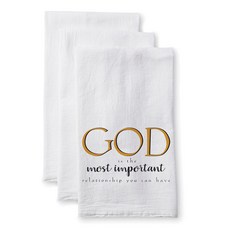 Sullivans Flare Sack Towel God 是重要的廚房十字架, 1個, 白色的