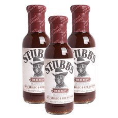 STUBB'S 大蒜紅胡椒醃牛肉風味燒烤醬, 3個, 340克