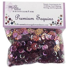 buttons galore&more 混合亮片配件裝飾 20g, 1個, 梅子色