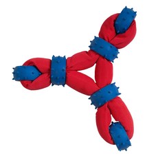 CHOMPER 三角造型尼龍寵物拉扯玩具, 1個, 紅+藍