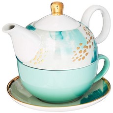 Pinky up 薄荷抽象茶具, 1個, 混色