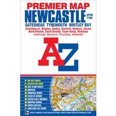 (英文圖書) Newcastle Upon Tyne A-Z Premier Map 平裝版, Geographers' A-Z Map Compan..., 英文