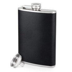 true Monte Carlo 皮革燒瓶 236.6ml, 1個, 不銹鋼+黑色