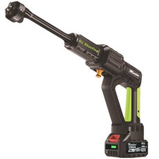 無線電動高壓洗車機，買一送一，多功能噴頭，輕鬆清潔愛車, 黑, 18吋