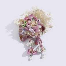 SweetMommy 扇形三花髮帶式髮夾, 1個, 粉紅色