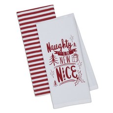 DESIGN IMPORTS Notty Nice 洗碗巾廚房十字架 45.7 x 71.1cm, 2件, 白+紅