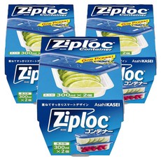 Ziploc 密保諾 長方形冰箱收納盒 300ml, 3個, 2個